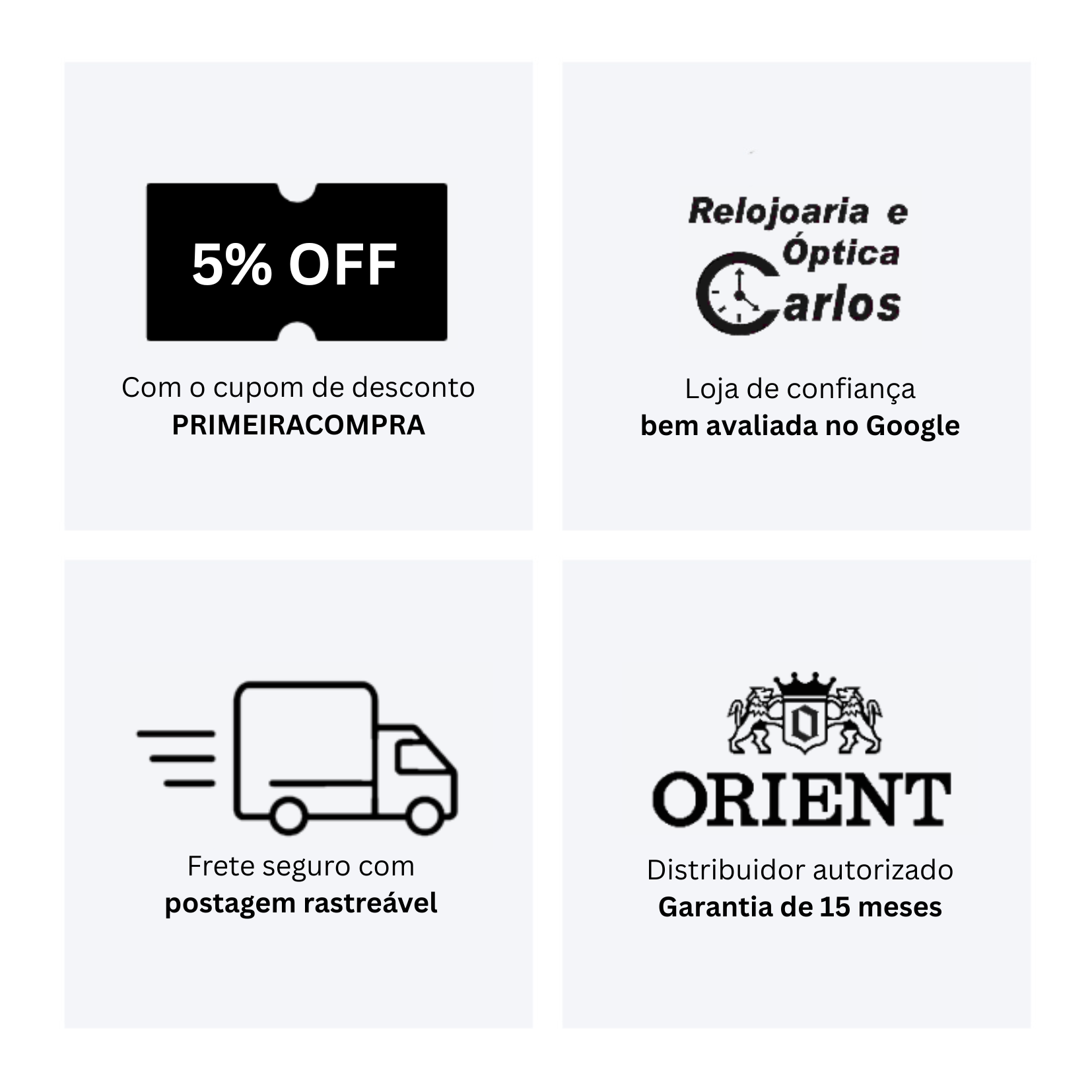 Informativo das condições de pagamento e de envio